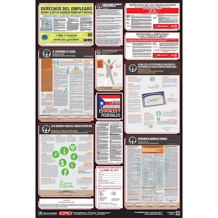 Accuform POSTERS COMBO STATE, FEDERAL AND OSHA PPG400PR PPG400PR